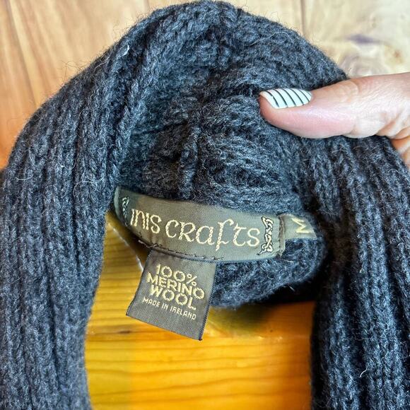 Inis Craft 100% Merino Wool Made in Ireland Cardigan Dark Gray Size M - Picture 4 of 6